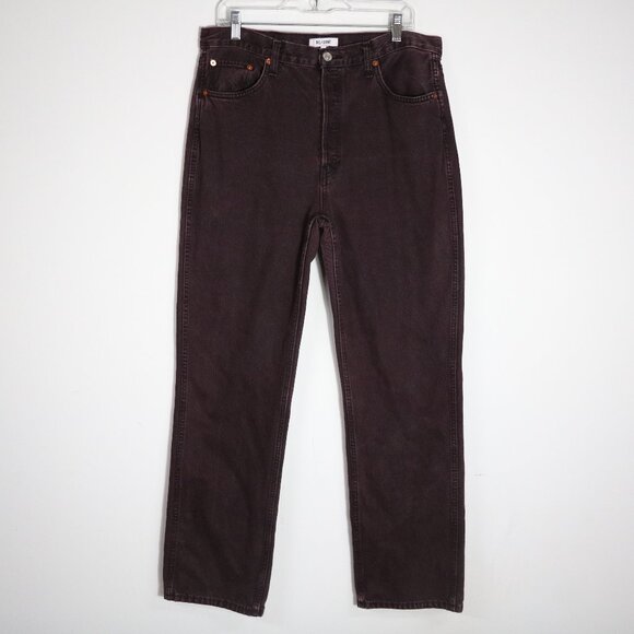Re/Done Straight Leg Jeans in Rich Brown - Picture 1 of 7